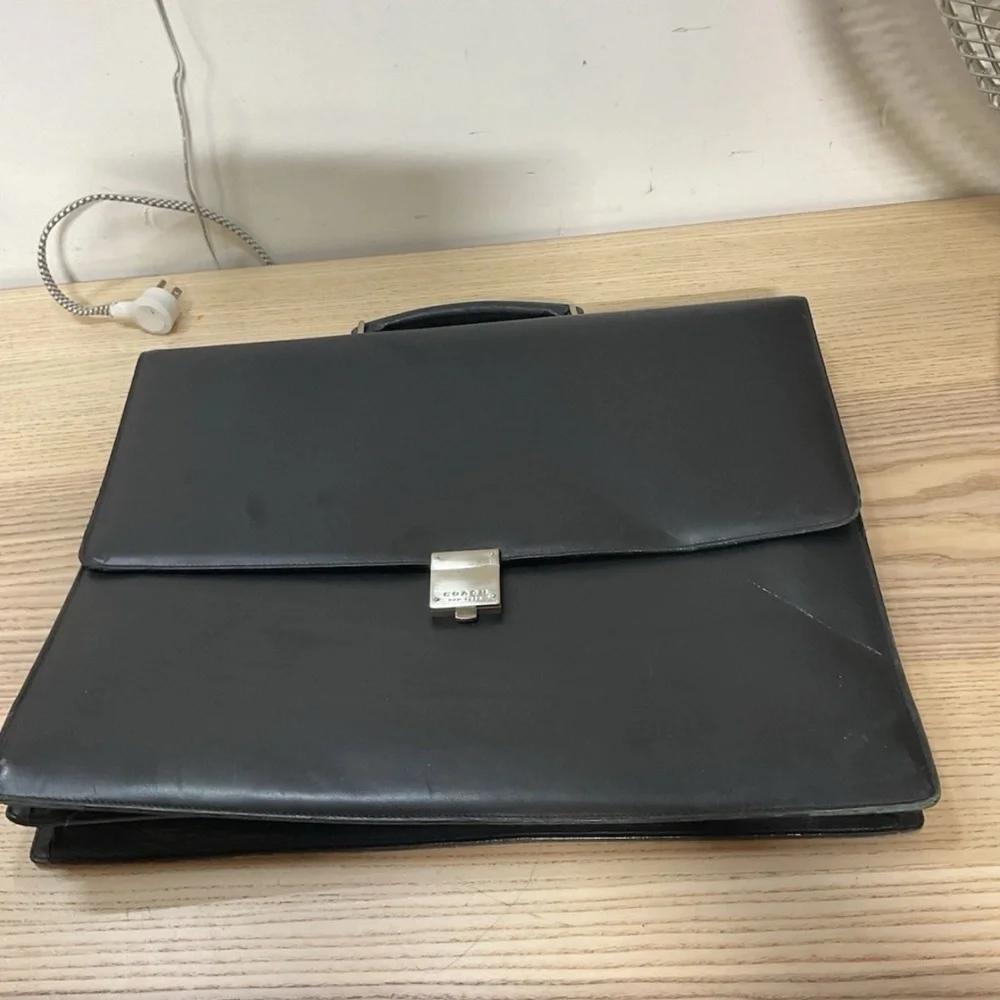 Coach Black Leather Briefcase
